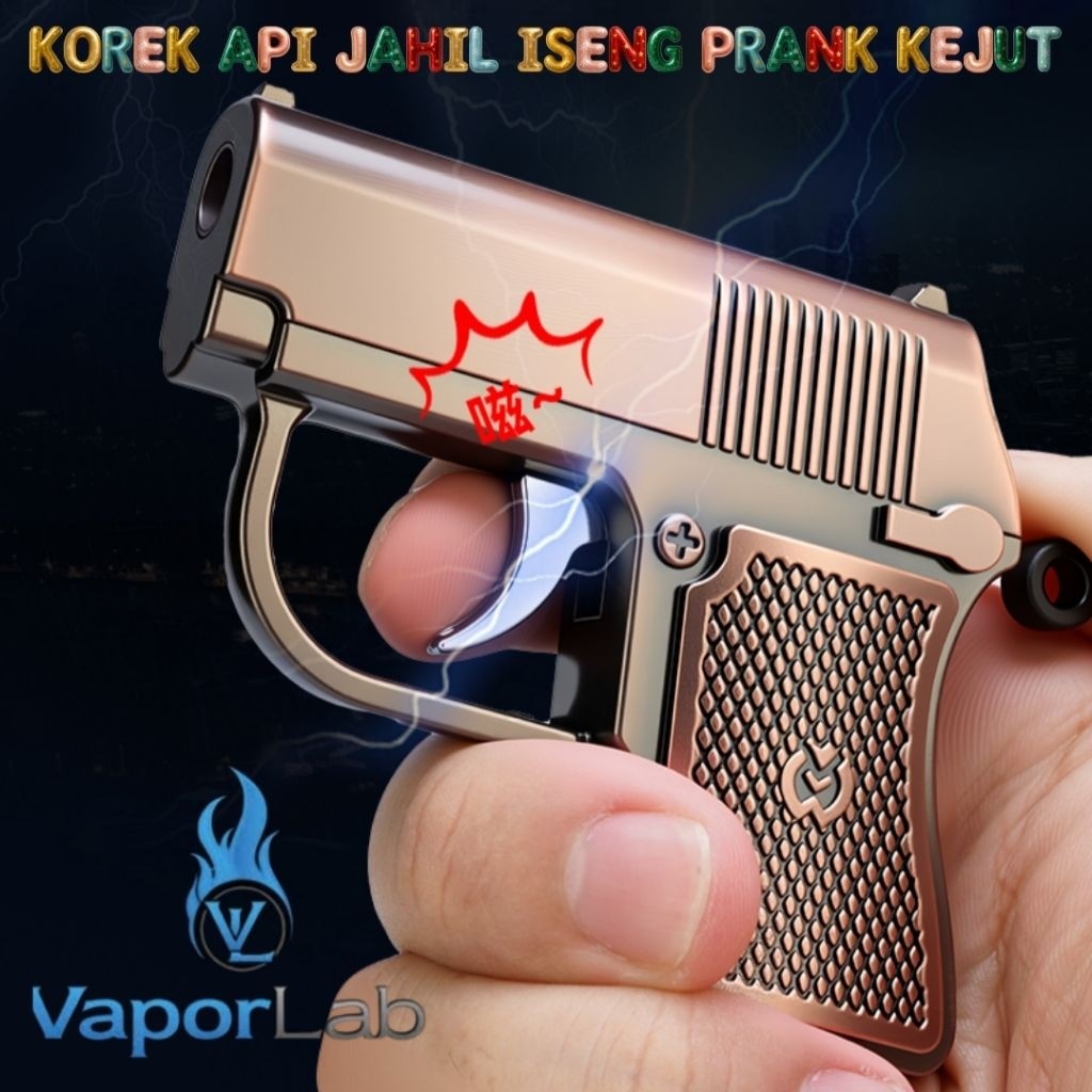 korek api jahil iseng untuk prank setrum kejut teman model pistol mini gas lighter bisa diisi ulang 