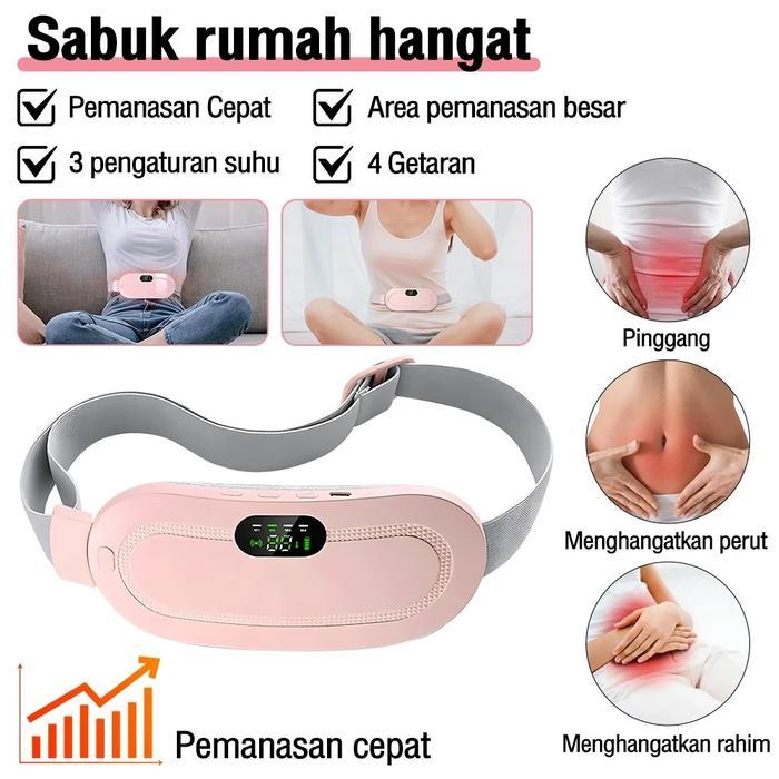 Sabuk Pemanas Perut Elektrik untuk Nyeri Haid dengan Fitur Pijat Getar Adjustable Rechargeable Terap