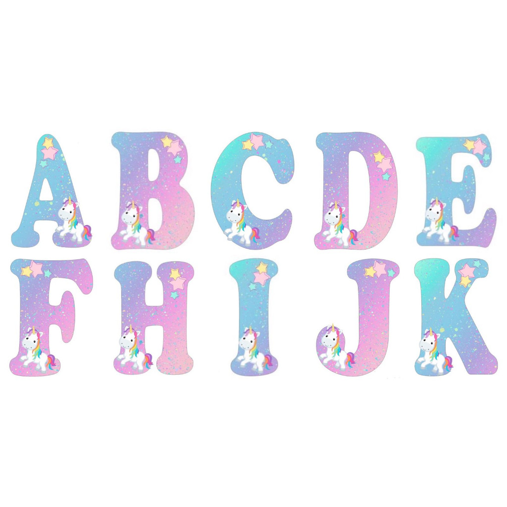 Topi Unicorn Alphabet Inisial Nama Anak 2-10Tahun 2056