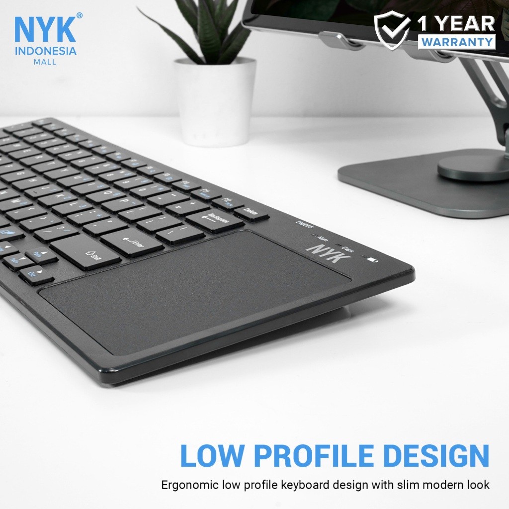 Keyboard Wireless iPad Samsung Tab NYK K9 Touchpad Smart Silent Click Keyboard Portabel Aesthetic un