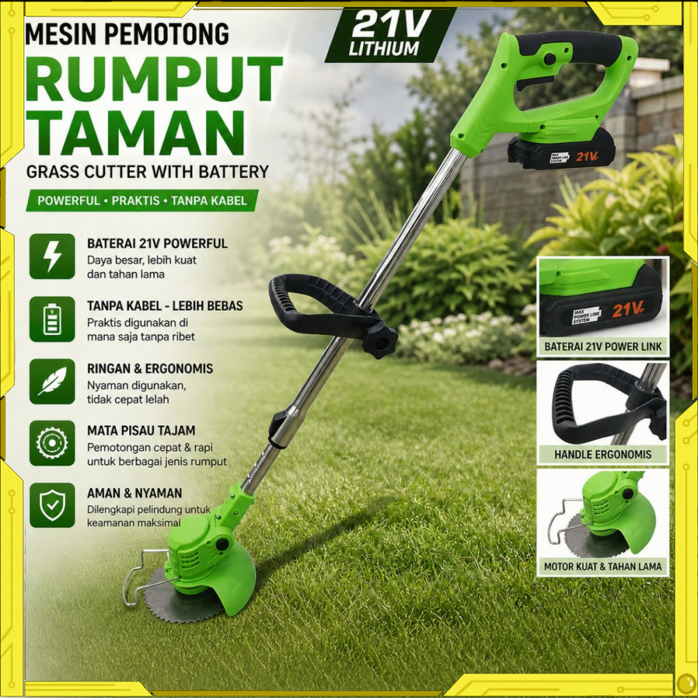 Mesin Pemotong Rumput Taman Grass Cutter Cordless - GD661