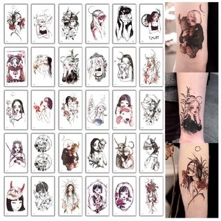 30 LEMBAR Stiker Tato HALAL Karakter Aesthetic Lucu Jepang anime KODE CG - Tatto Temporer berwarna ,