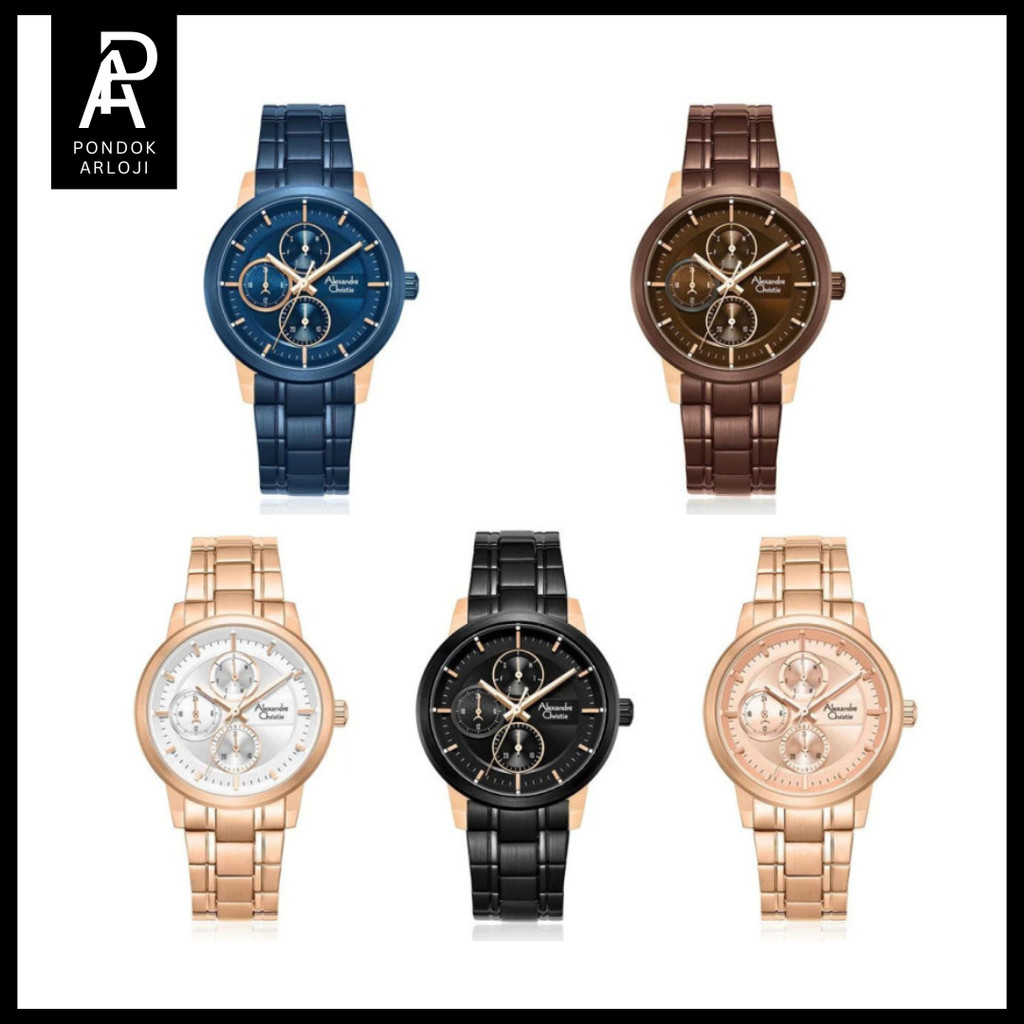 ORIGINAL Jam Tangan Wanita Alexandre Christie AC 6323 / ac6323 / 6323 Rantai Multifungtion