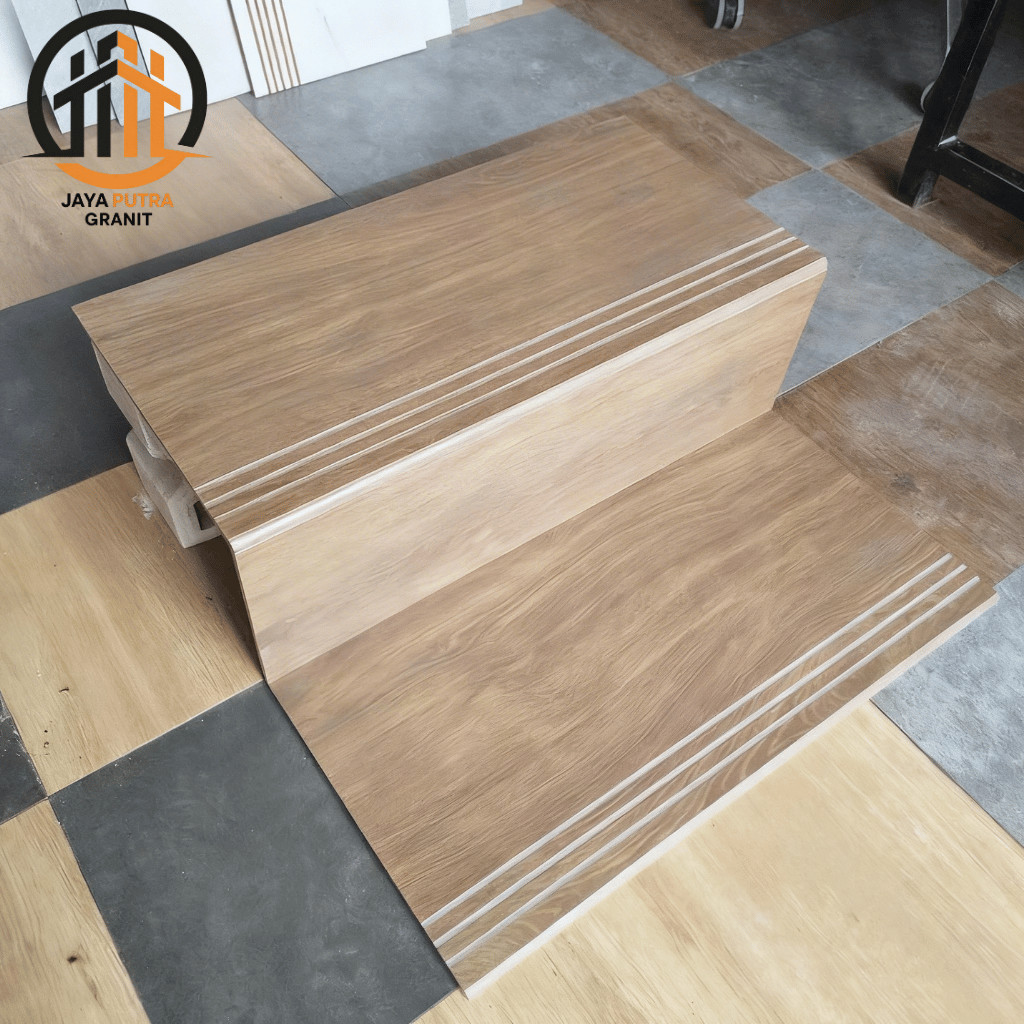 BARU Keramik Tangga Motif Kayu 30x60 20x60 Mewah Custom Ukuran Lis Plint Granit Granite Tile Kramik