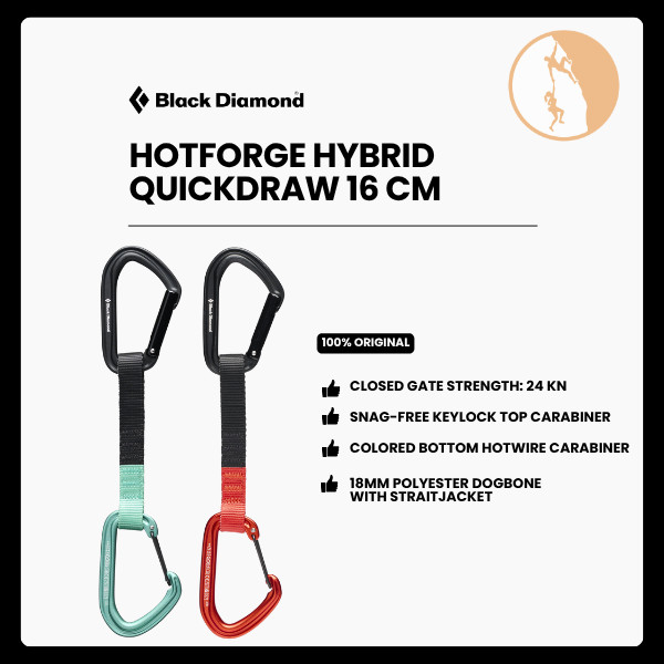 Karabiner Panjat - Black Diamond Hotforge Hybrid Quickdraw 16cm