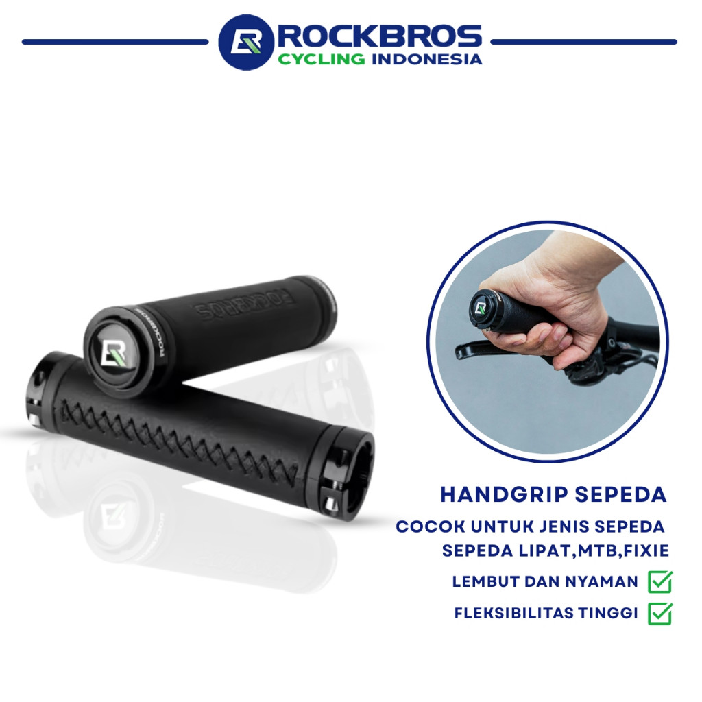 ROCKBROS Handgrip Sepeda Leather Tutup Setang Bicycle Grips Anti Slip Ergonomis MTB | RCI 40210003
