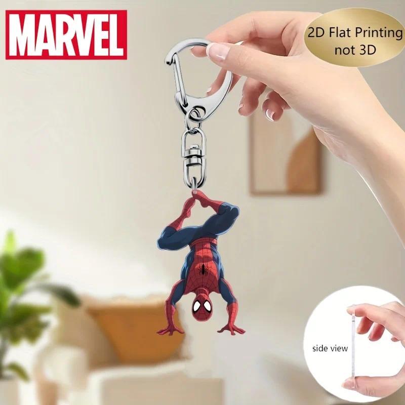 Marvel Superhero 2.5in Aacrylic Pendant Spider-Man Keychain Captain America Character Rearview Mirro