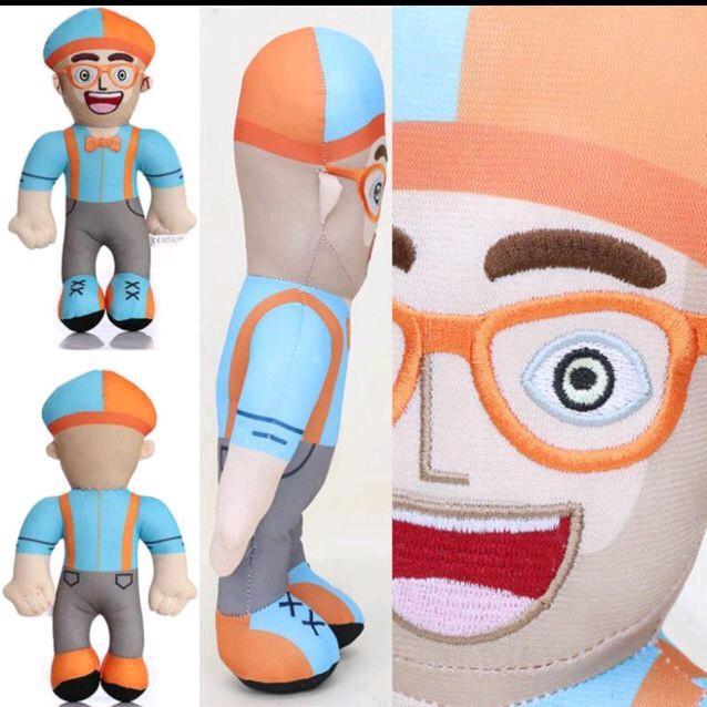 Boneka blippi import blipi 28cm hadiah ulang tahun Pelatihan & Pengamatan Memori Beige - Biru Muda