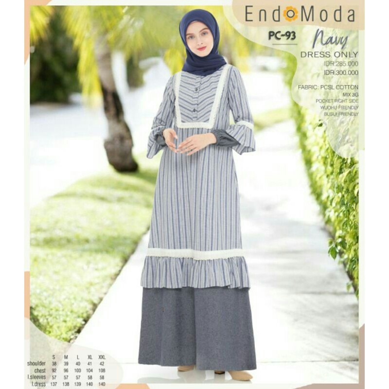 GAMIS DEWASA ENDOMODA FASHIONABLE PC 93 BROWN GREY MAROON NAVY ENDOMODA PC 93 GAMIS DEWASA FASHION T