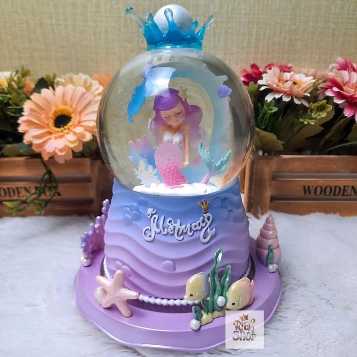 Snowball Musik + Lampu Couple / Snow Ball Music Lamp / Snowball - Beauty Mermaid