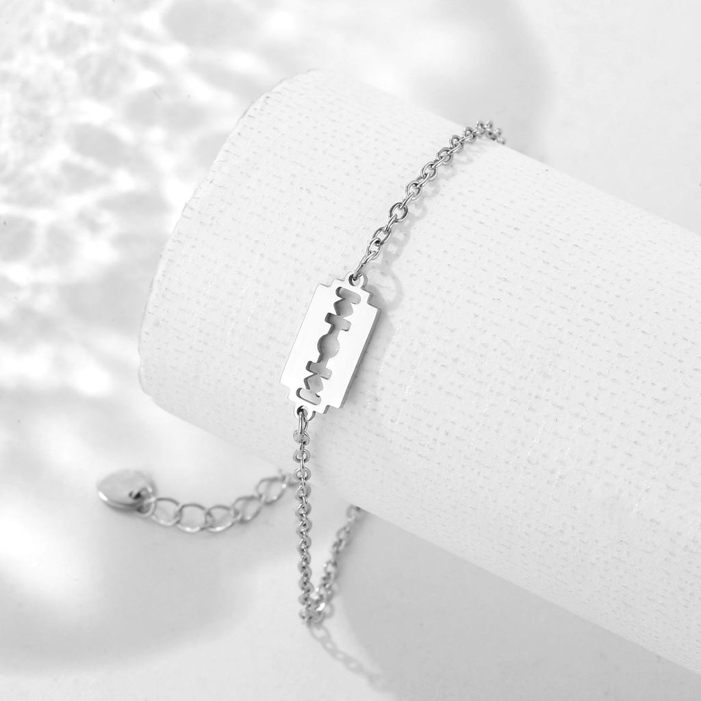 gelang pisau stainless steel pasangan wanita pacar rantai silang gelang stainless steel grosir