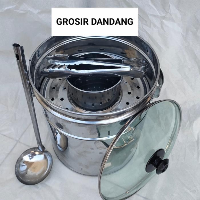 Dandang bakso tutup kaca 22 24 terbaru - paket 24