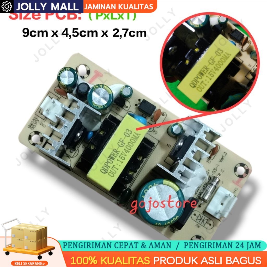 Power Suplai Supply Speaker Aktif Portable 15v 4000mA Tanaka DAT Advance NOISE GMC ASATRON HT- 8890 