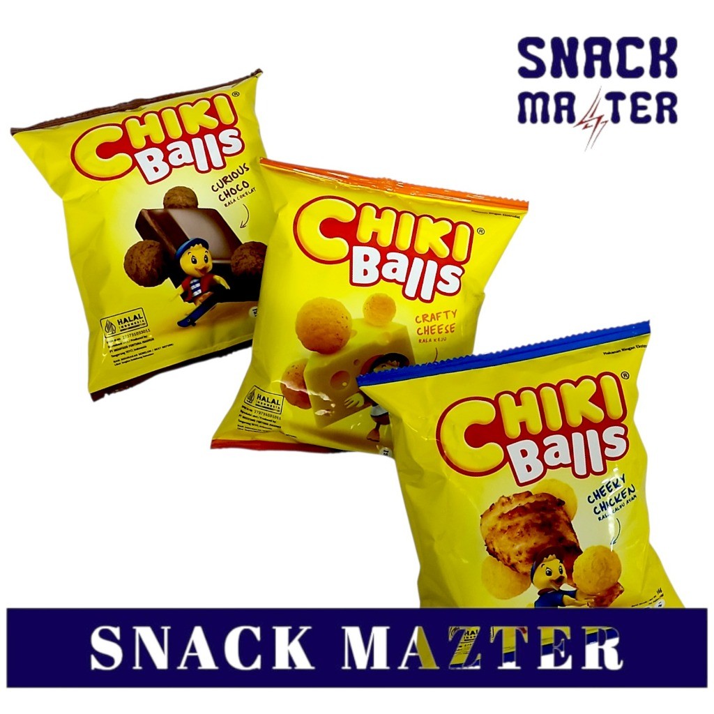 CIKI SNACK Chiki Balls Rasa Ayam/Keju/Cokelat - Netto 10 Gr