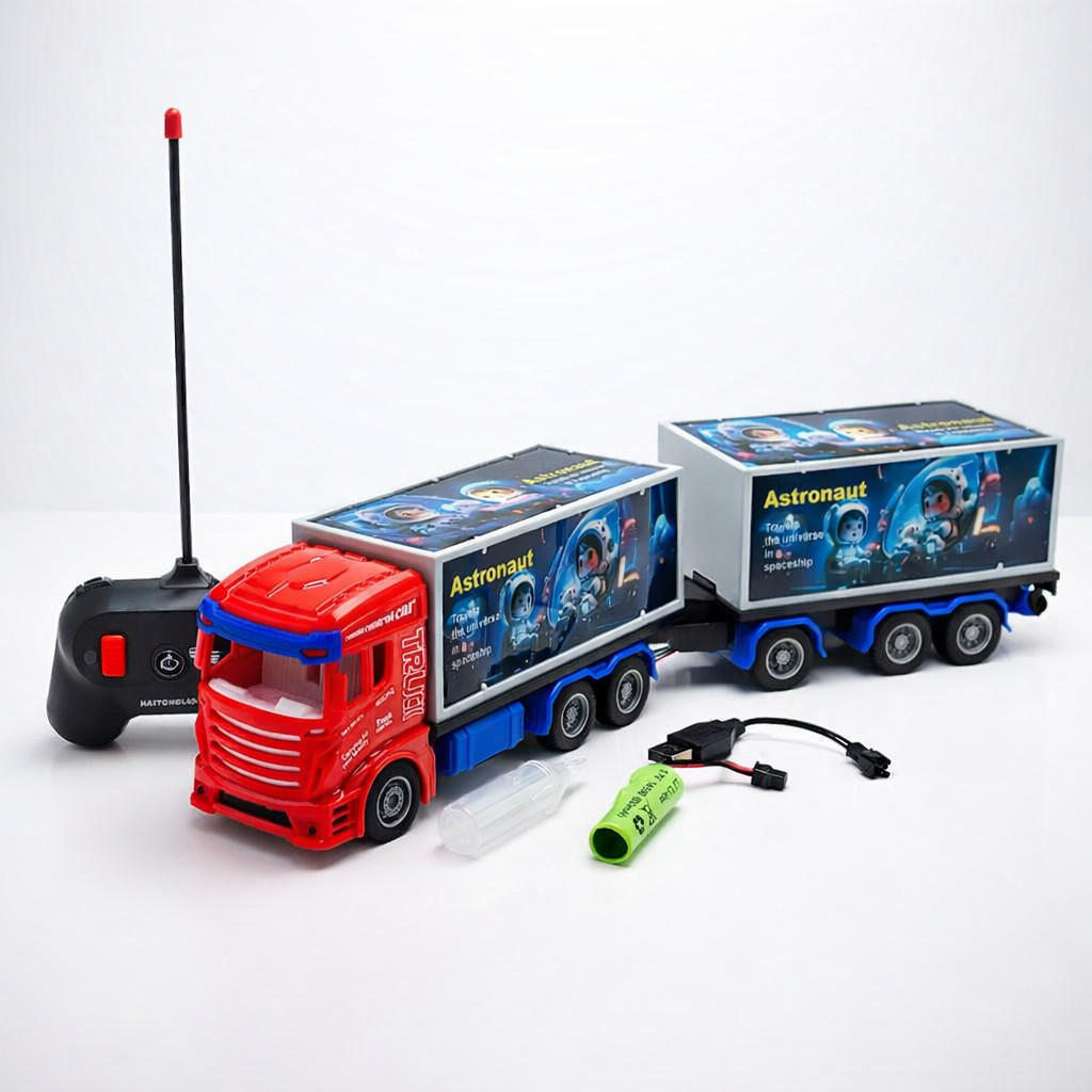 TOYVERSE Mainan Truk Trailer Kontainer Remote Control - Truk Panjang Mainan Anak