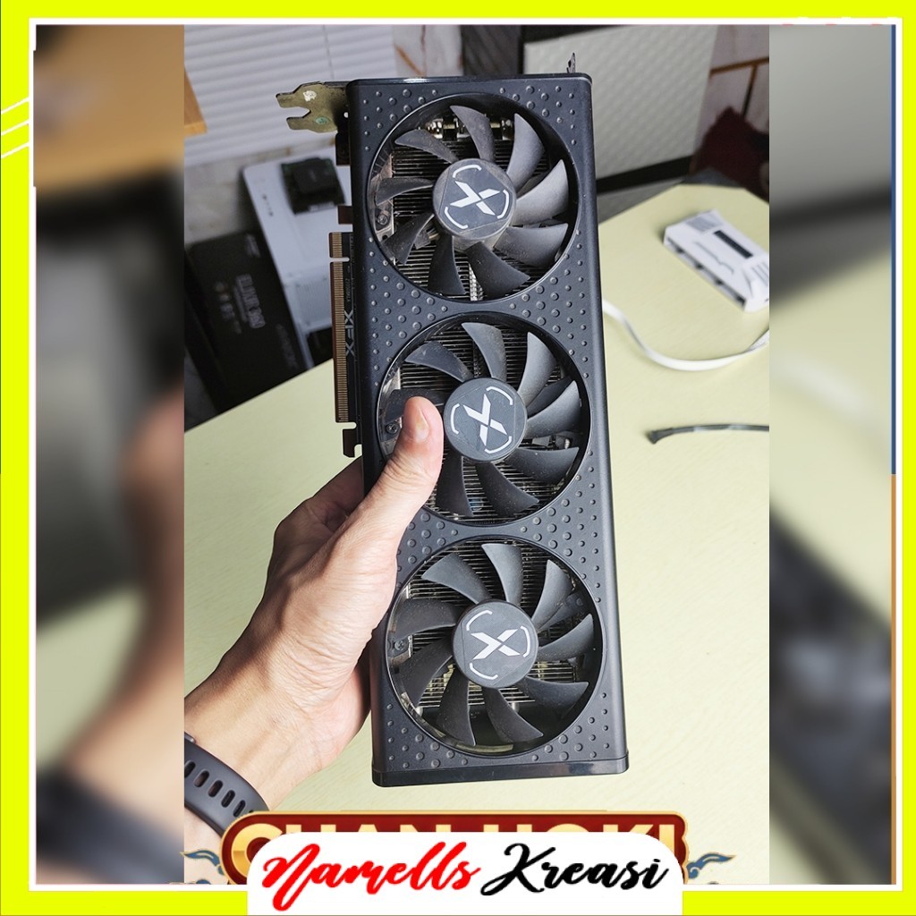 VGA RX 6600 XT 8GB XFX 3 FAN PERFORMA GAME EDITING SREAMING MANTAP