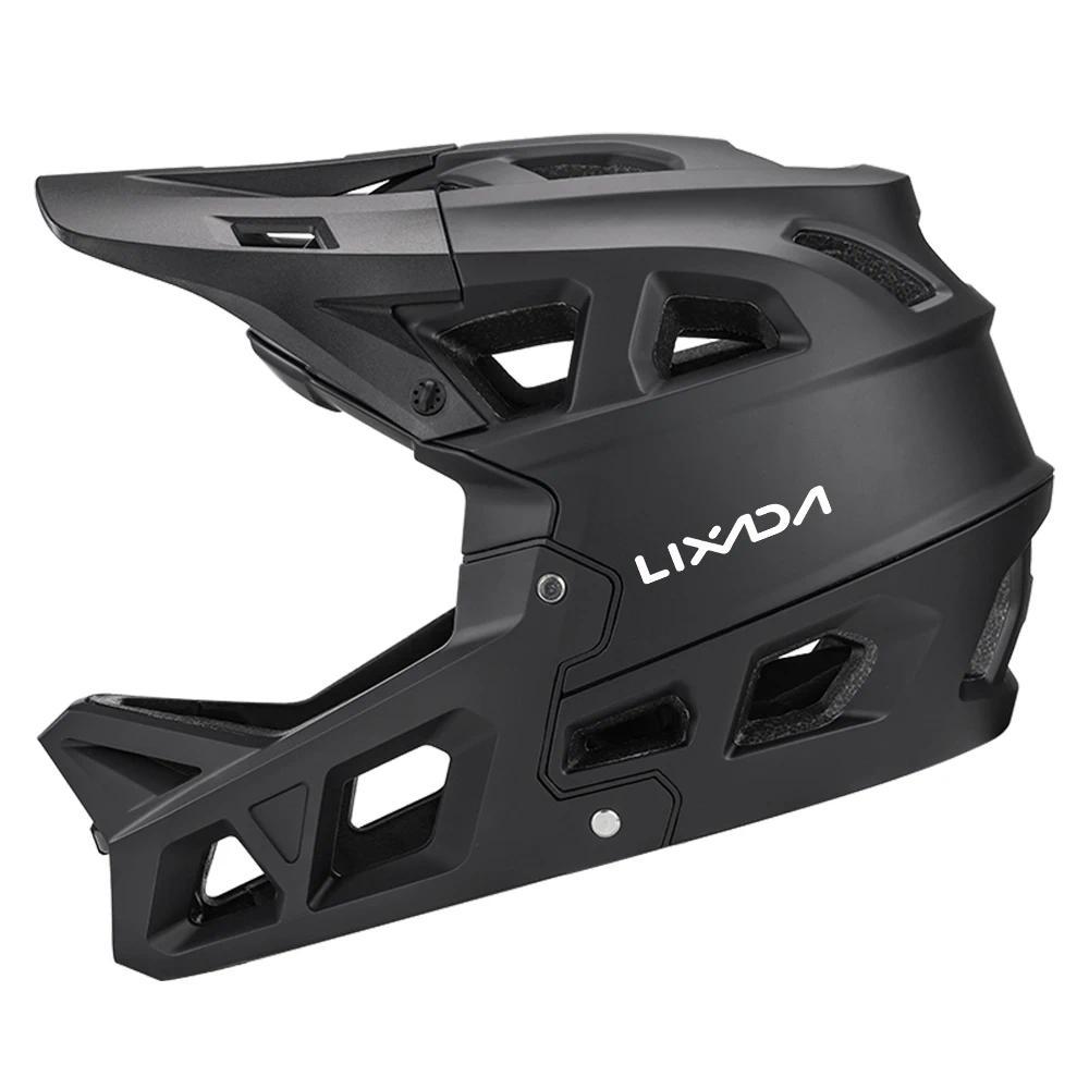 LIXADA Full Face Mountain Bike Helmet Adult Racing Downhill MTB Helmet for Mountain Bike Cool Bicycl