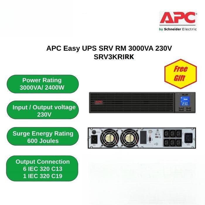 APC SRV3KRIRK-E SRV3KRIRK EASY UPS ONLINE RACKMOUNT 3000VA 2700WATT