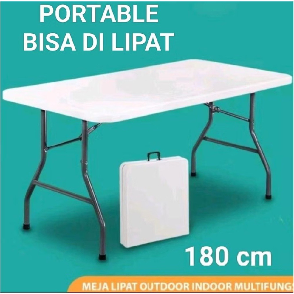 Meja Lipat Outdoor Meja Lipat Portable Meja jualan lipat Serbaguna meja camping 180cm Ukuran Jumbo /