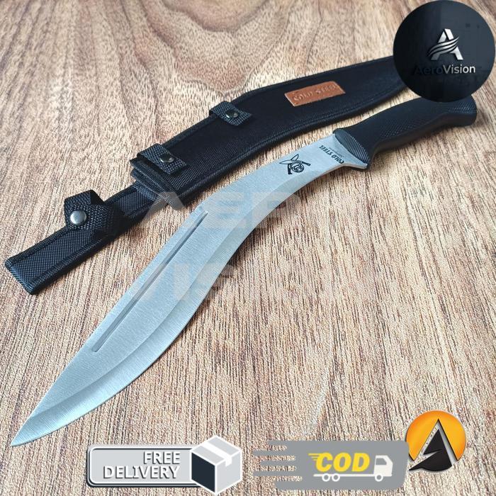 Pisau Hunting Knife Berburu Hutan Survival Outdoor Kukri Coldsteel Silver P558.2 - Silver