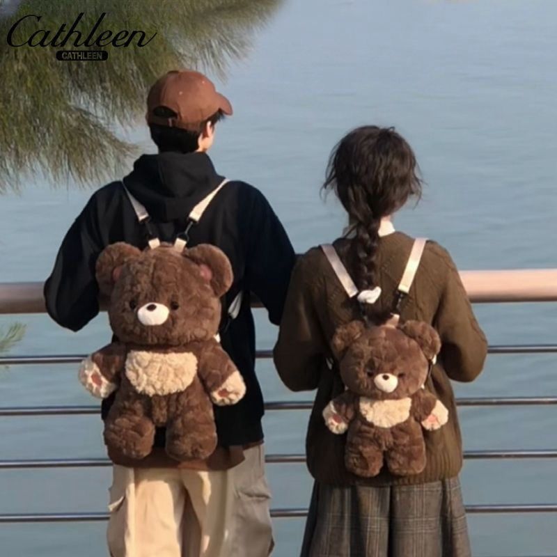 [Kotak misteri] Tas ransel bahu boneka boneka tas sekolah kecil tas boneka coklat untuk pria