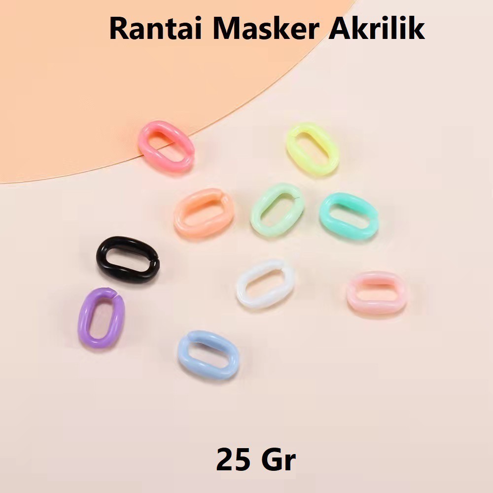 Manik Mote Pastel Strap Masker Akrilik / Rantai Masker Akrilik / Akrilik Lanyard Akrilik Harga/25Gr 