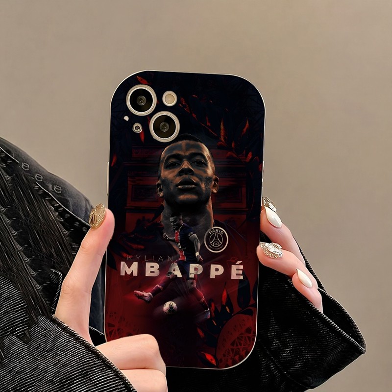 Casing iPhone Redmi Pemain Sepak Bola Kylian Mbappé Untuk iPhone 16 15 14 13 12 11 Mini Pro E MAX Un