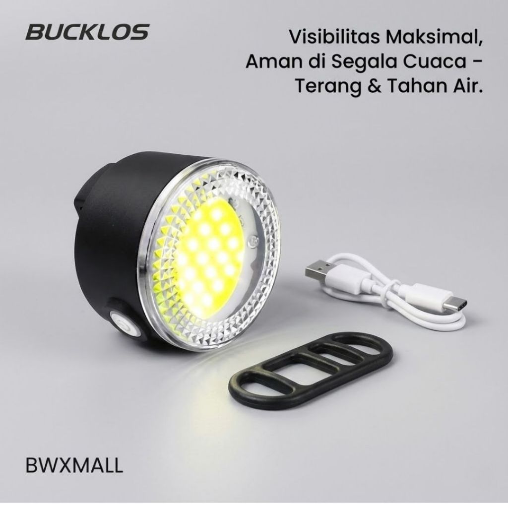 BUCKLOS VL-80 Lampu Depan Sepeda LED 29 Titik 500 Lumens Super Bright Cas USB Rechargeable Waterproo