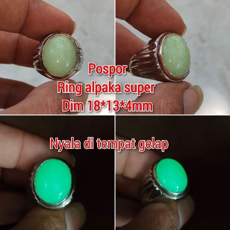 CINCIN PRIA BARU POSPOR NYALA DALAM GELAP RING ALPAKA SUPER