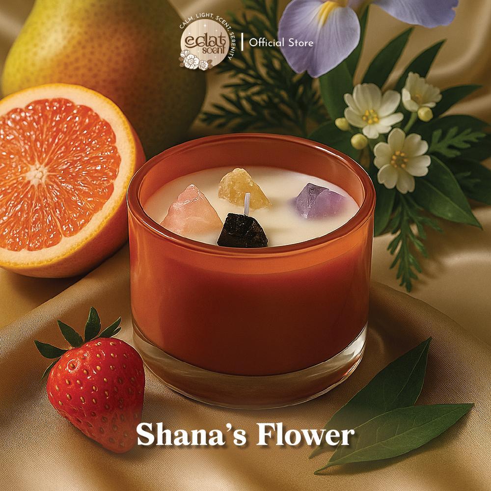 Eclat Candles Fresh Floral Woody Aromatherapy Candle Lilin Kedelai Estetik Cup Kaca Kecil Colorful M