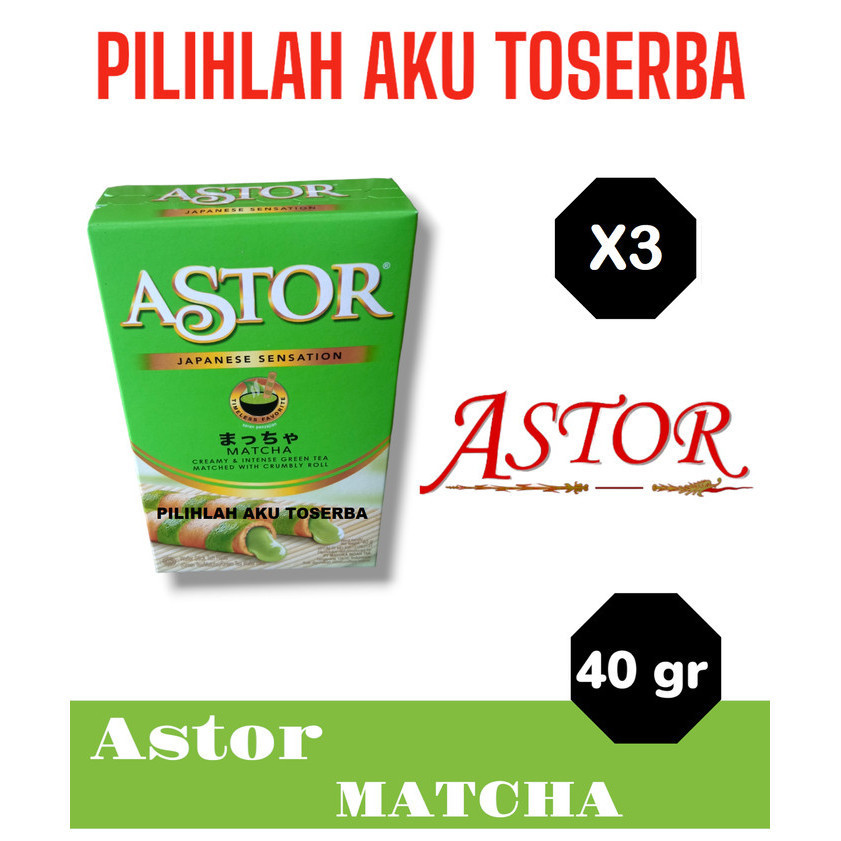 ASTOR MATCHA 40 gr / ASTOR Waferstick MATCHA 40 gr ( HARGA 3 PCS )