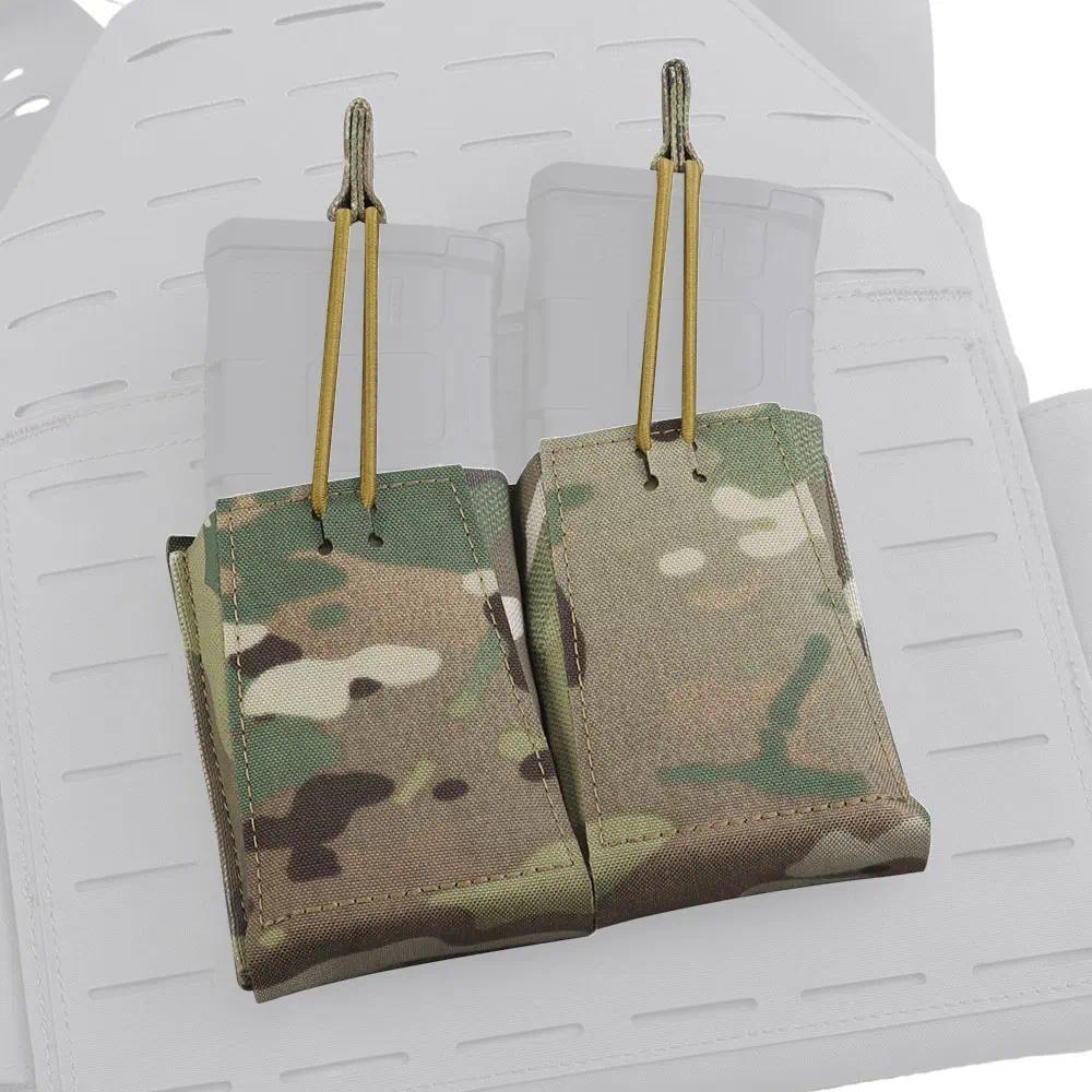 Attacker AR15 5.56 Double Mag Pouch Molle Rifle Magazine Holster Quick Access Elastic Fabric Hold Ma