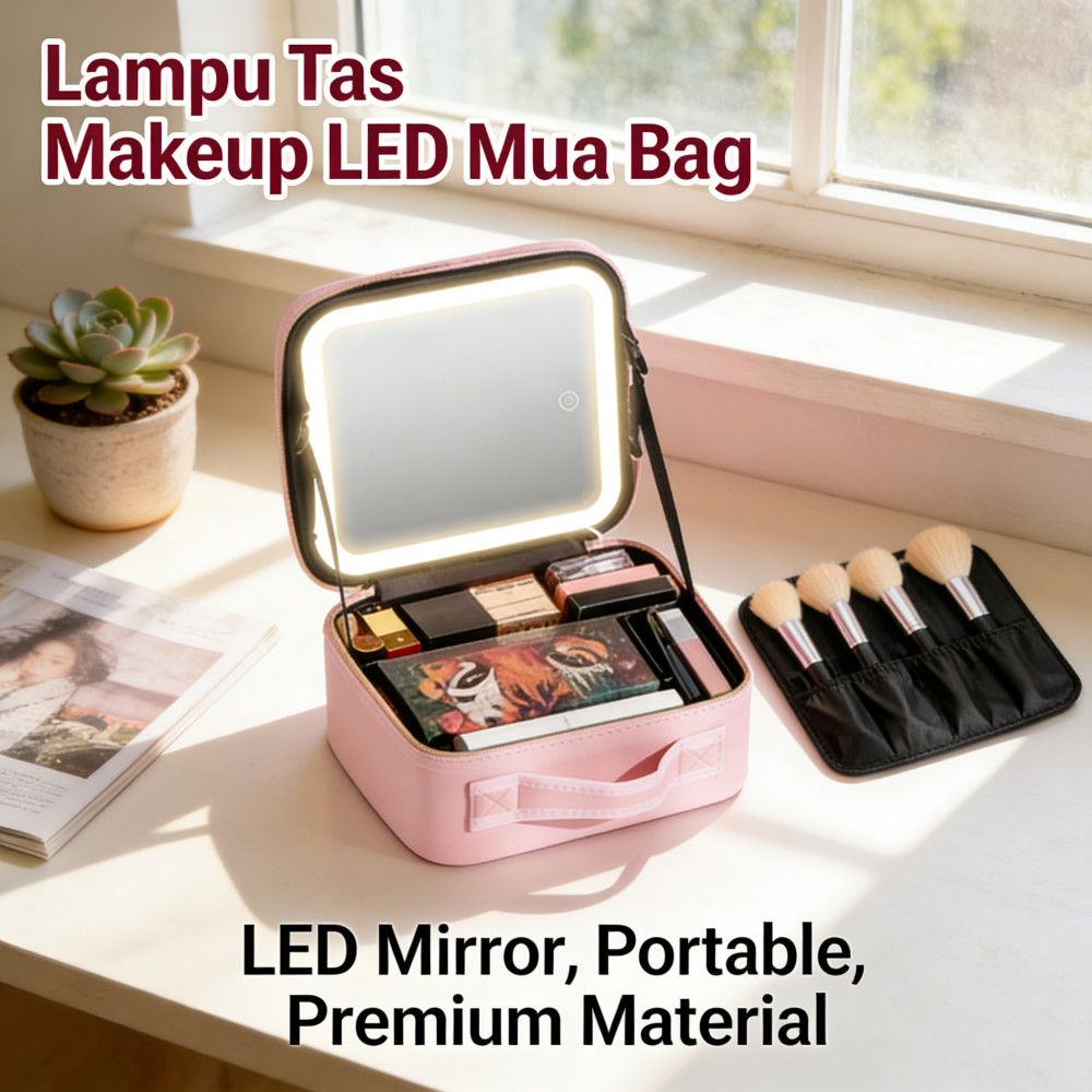 Lampu Tas Makeup Tas LED Beauty MUA Dengan Cermin Mua