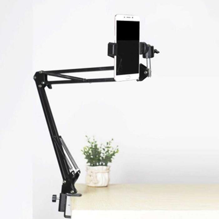 Lazypod Stand Phone Holder Tiang Hp Smartphone Klip Jepit Ranjang Meja