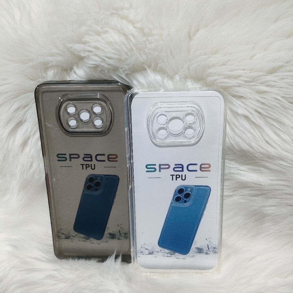CASE Soft Case Space Tpu Original Poco X3 NFC Poco X3 X3 Pro Silikon Casing Clear Bening hitam Black