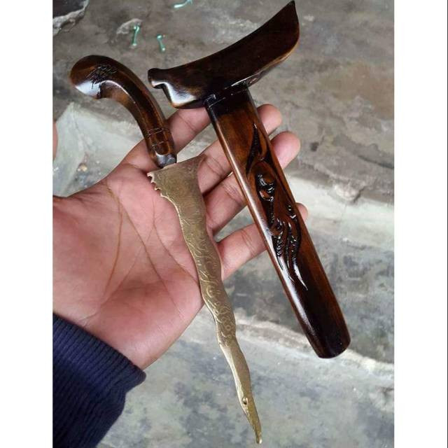 ZPS00071 Keris kuningan lafadz Ukir kaligrafi