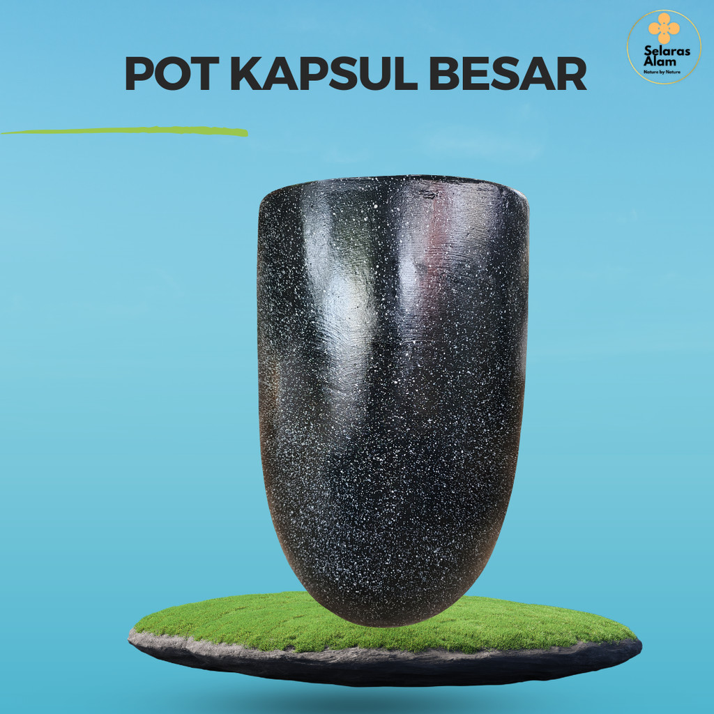 POT KAPSUL BESAR SEMEN – POT TANAMAN BETON MOTIF GRANIT PREMIUM |