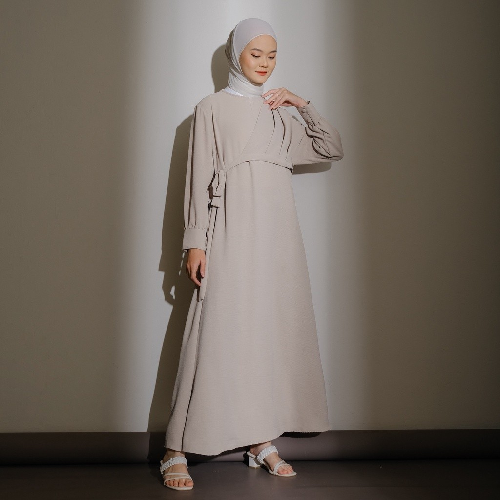 Mayoutfit Mazura Maxidress | Dress A-line Gamis Muslim Tali Pinggang