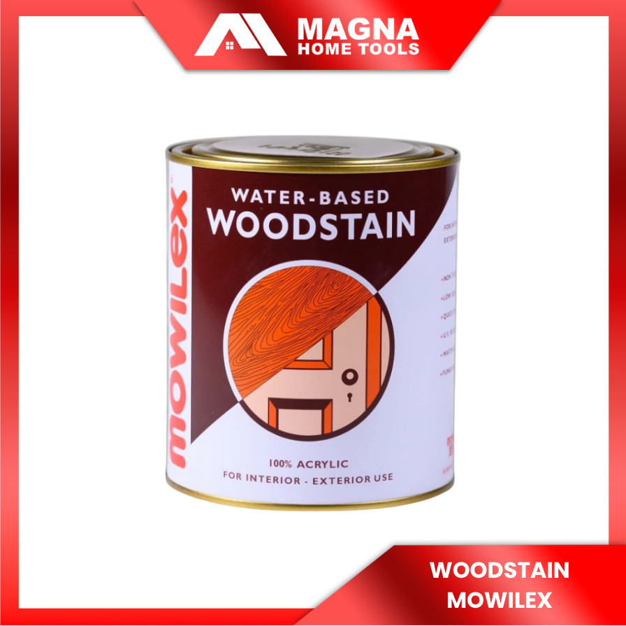 Mowilex Woodstain/Politur/Plitur/Pelitur/Cat Pelapis Kayu Waterbased Premium 1 liter