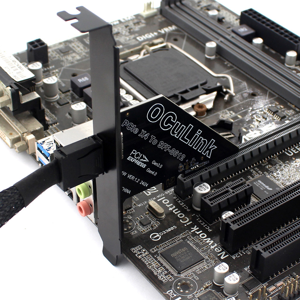 PCIe To SFF 8611&8612 Adapter Card PCIe 40X4X1 To Oculink Adapter PCIe OCuLink SFF8612 Adapter Card 