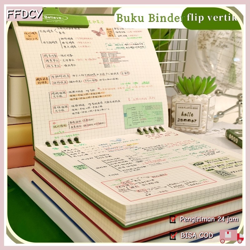 Notebook Buku Binder  B5 /Notebook Buku B5 Flip Vertikal/ Tulis Sekolah Lucu Buku Notebook Aesthetic