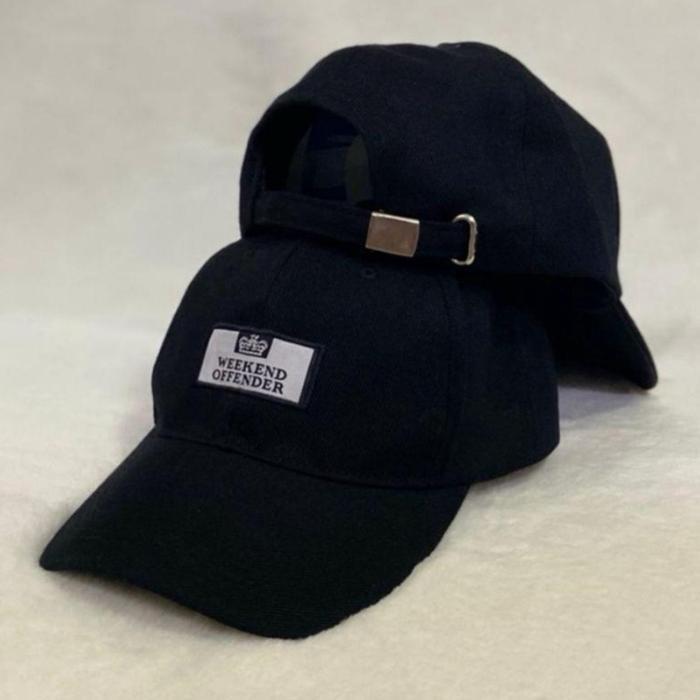 Topi Baseball Pria Wanita Weekend Offender Distro Korea brand - WO Hitam, Topi