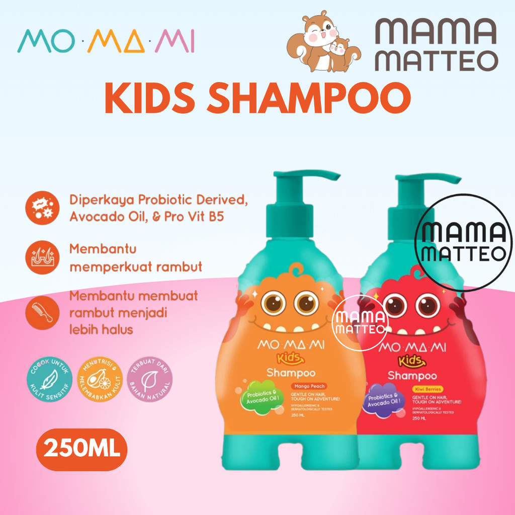 MOMAMI Kids Shampoo 250ml Mango Peach Kiwi Berries / Shampoo Aroma Buah / Sampoo Anak Momami BANDUNG