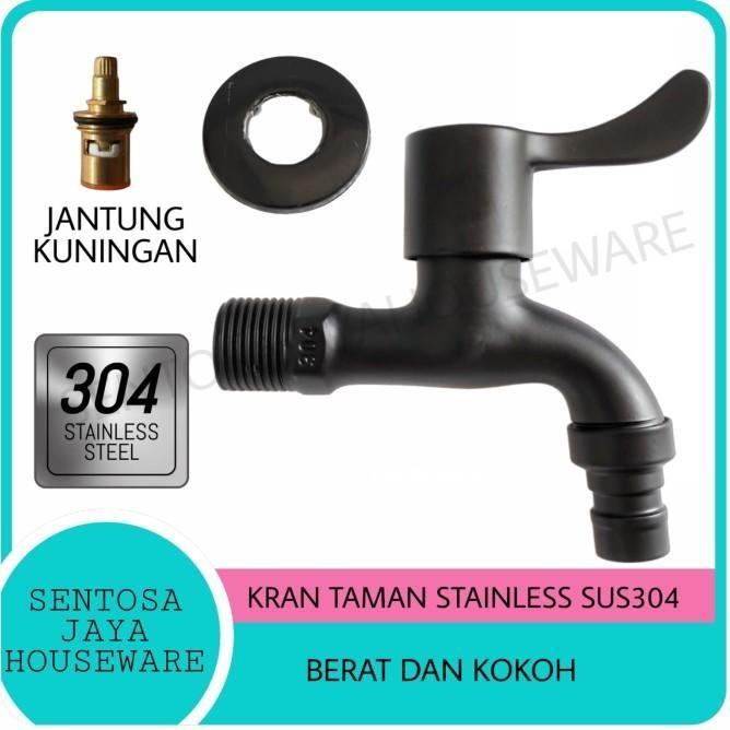 KRAN AIR HITAM 1/2 - KRAN KERAN AIR STAINLESS STEEL - KRAN TEMBOK HITAM