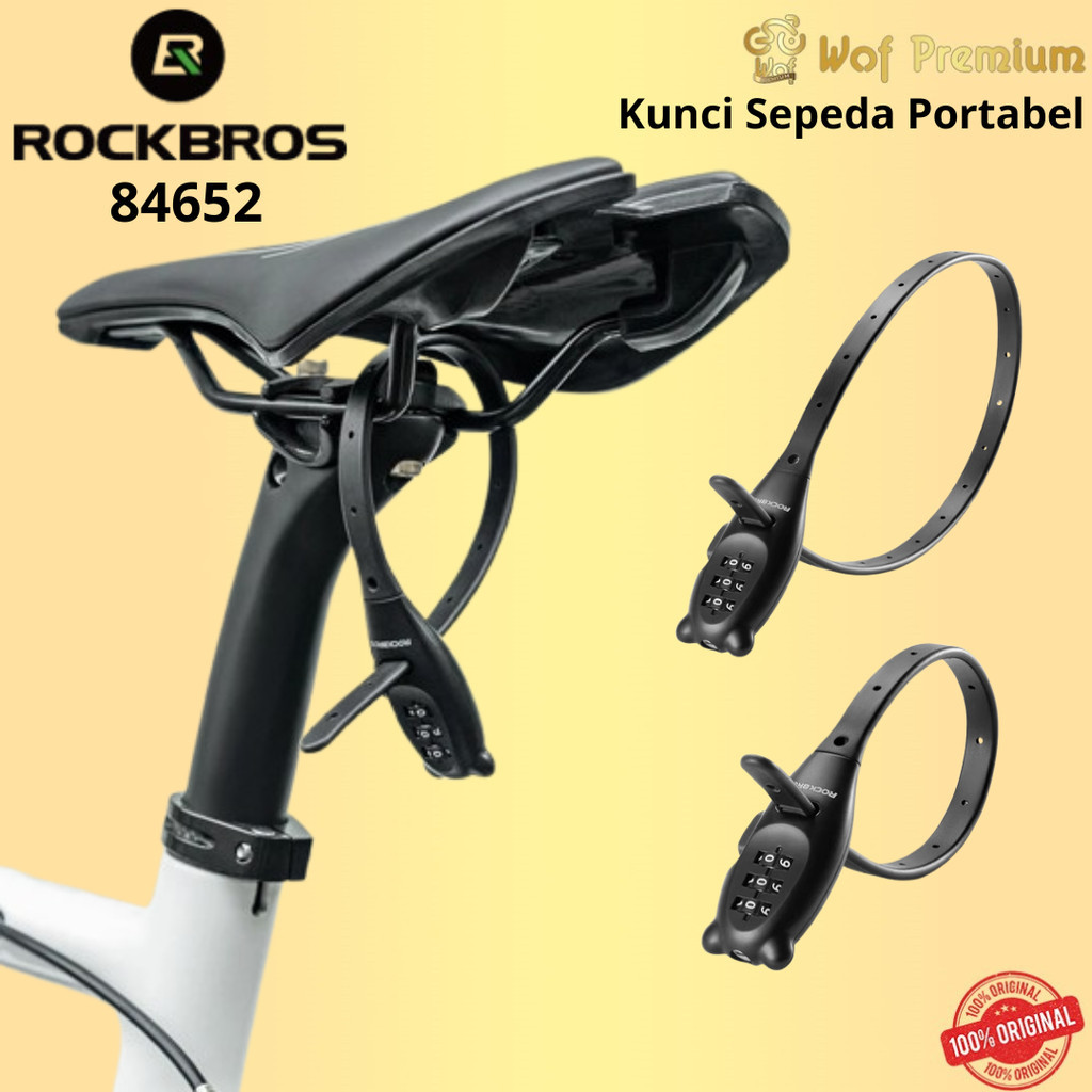 (kolik03) ROCKBROS 84652 Kunci Gembok Sepeda Motor Helm Portabel Pengikat Kabel Pengaman Anti Maling