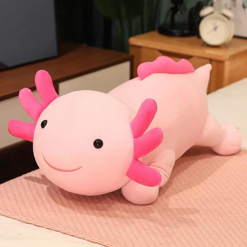 30/60cm Giant Colorful Newt Plush Toy Stuffed Cute Axolotl Salamander Fuzzy