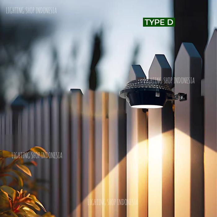 H-297 H298 Lampu dinding solar cell led sensor tenaga surya waterproof warm white - Tipe A - Warmwhi