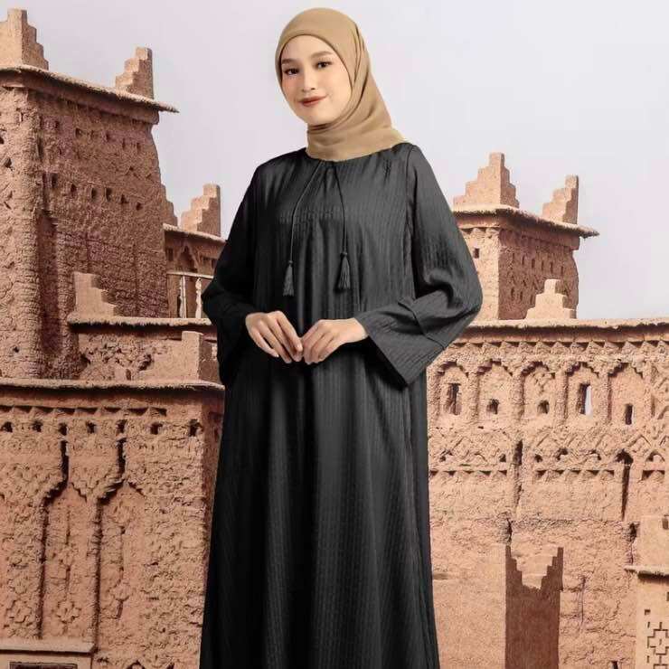 Gamis Abaya Silk Texture Elzatta Dress Muslim