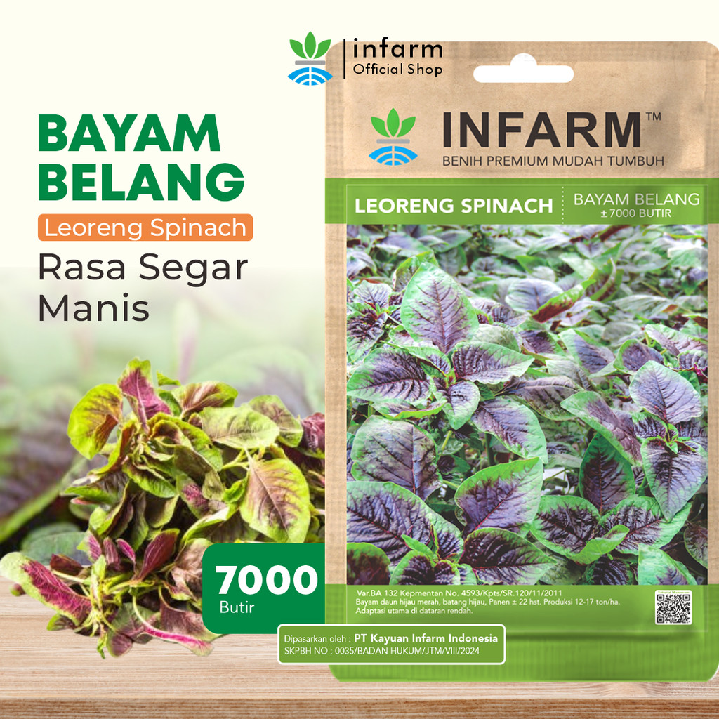 BOTANI - Benih Unggul Bibit Sayur Bayam Benih Sayuran Bayam Loreng Bibit Sayur Sayuran Segar Benih S