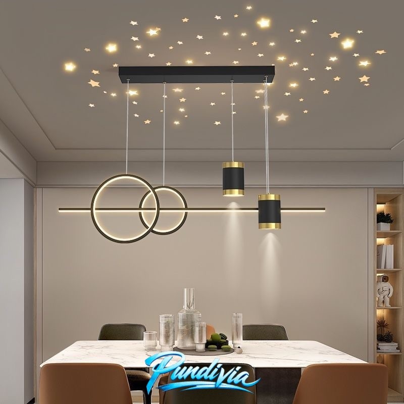 PUNDIVIA Lampu Hias Gantung Ruang Tamu Lampu Gantung Ruang Makan Lampu Gantung Proyektor Bintang Min